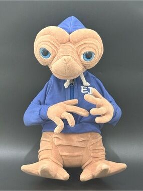 Universal Studios E.T. Extra Terrestrial Blue Sweatshirt Hoodie 15” Plush Toy